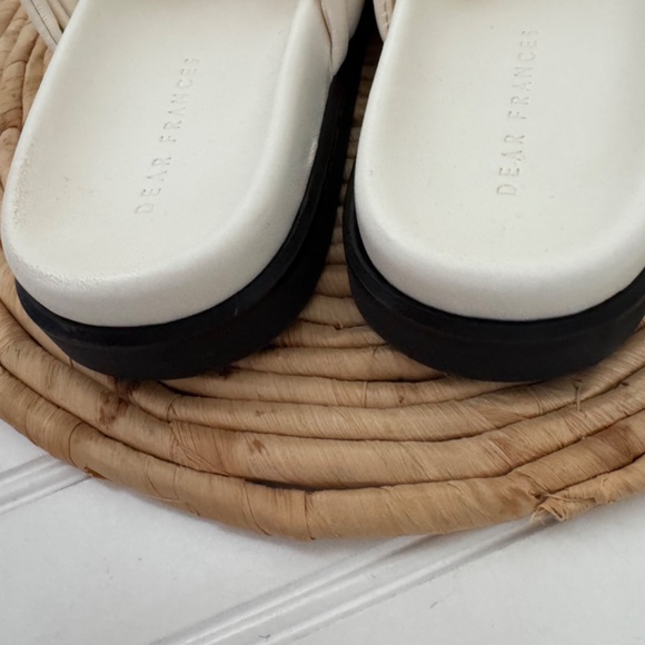 NEW Dear Frances Tye Slide Sandal in Chalk Cream 9 - Picture 7 of 10